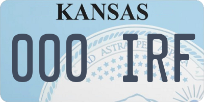 KS license plate 000IRF