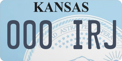 KS license plate 000IRJ