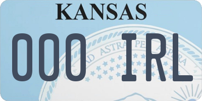 KS license plate 000IRL