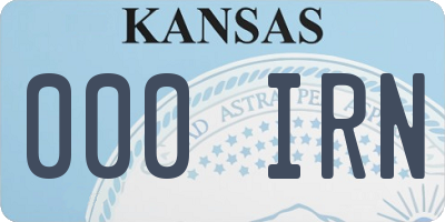 KS license plate 000IRN