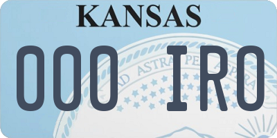 KS license plate 000IRO
