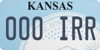 KS license plate 000IRR