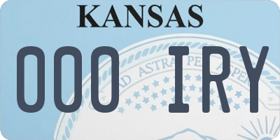 KS license plate 000IRY