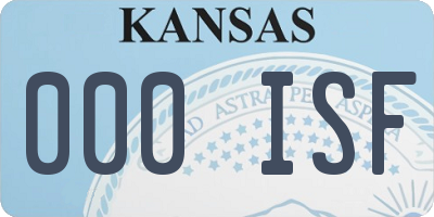KS license plate 000ISF