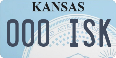KS license plate 000ISK