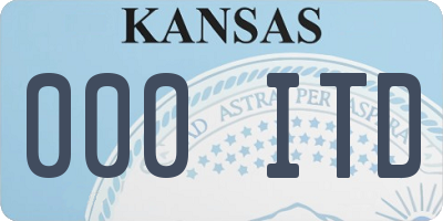 KS license plate 000ITD