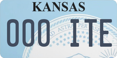 KS license plate 000ITE