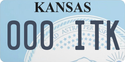 KS license plate 000ITK