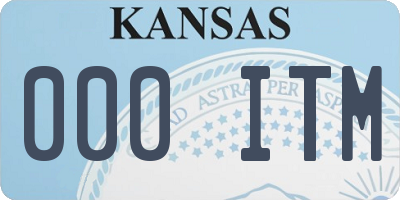 KS license plate 000ITM