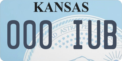 KS license plate 000IUB