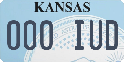 KS license plate 000IUD