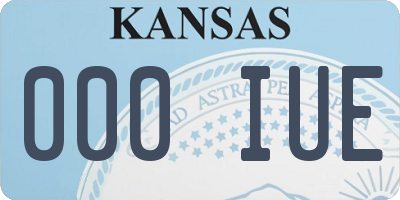 KS license plate 000IUE