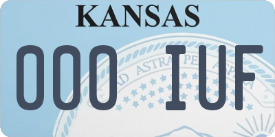 KS license plate 000IUF