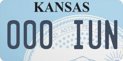 KS license plate 000IUN