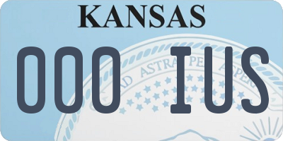 KS license plate 000IUS