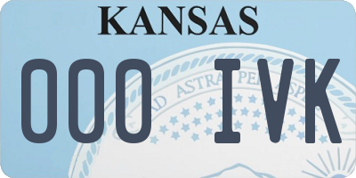 KS license plate 000IVK