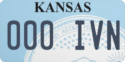 KS license plate 000IVN