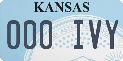 KS license plate 000IVY