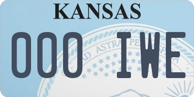 KS license plate 000IWE