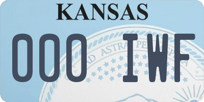 KS license plate 000IWF