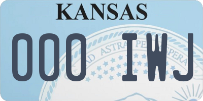 KS license plate 000IWJ