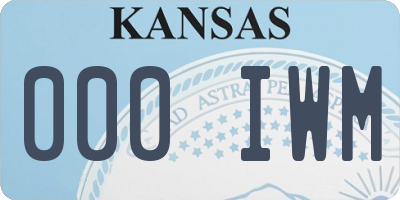 KS license plate 000IWM