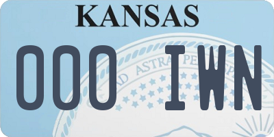 KS license plate 000IWN