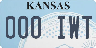 KS license plate 000IWT