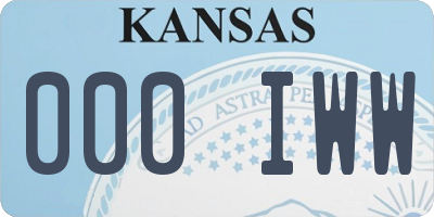 KS license plate 000IWW