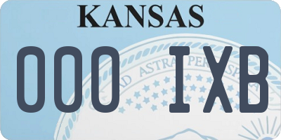 KS license plate 000IXB