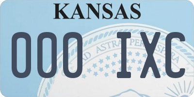 KS license plate 000IXC