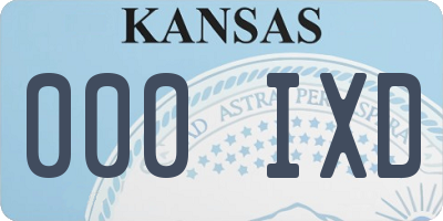 KS license plate 000IXD