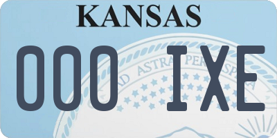 KS license plate 000IXE