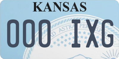 KS license plate 000IXG