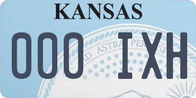 KS license plate 000IXH