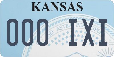 KS license plate 000IXI