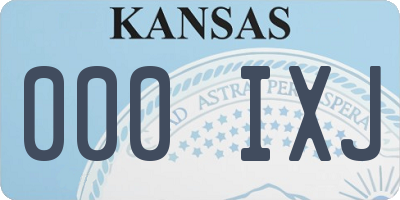 KS license plate 000IXJ