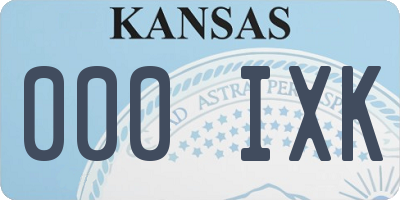 KS license plate 000IXK