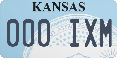 KS license plate 000IXM