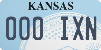 KS license plate 000IXN