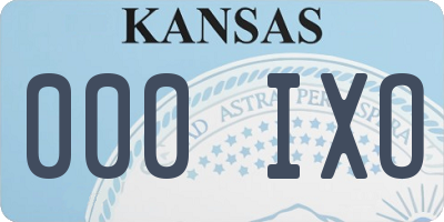 KS license plate 000IXO