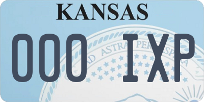 KS license plate 000IXP