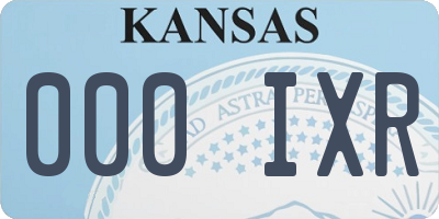 KS license plate 000IXR