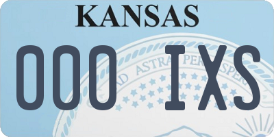 KS license plate 000IXS