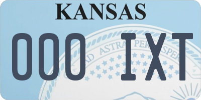 KS license plate 000IXT
