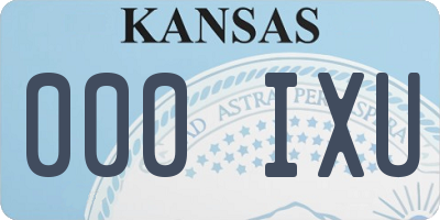 KS license plate 000IXU