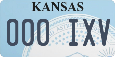 KS license plate 000IXV
