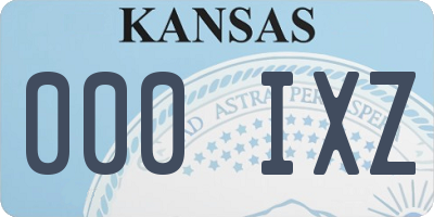 KS license plate 000IXZ