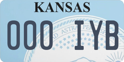 KS license plate 000IYB
