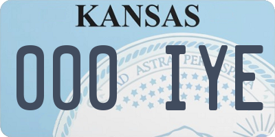 KS license plate 000IYE